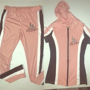Pink black & white tracksuit w/Thestruggle emblem